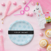 アイスブルーの雪片,あなたの名前,パーソナライズ ペーパープレート (パーティー)