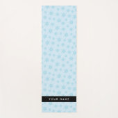 アイスブルーの雪片，あなたの名前，パーソナライズ ヨガマット (正面)