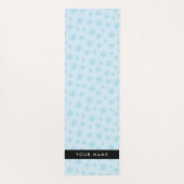 アイスブルーの雪片，あなたの名前，パーソナライズ ヨガマット (裏面)