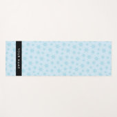 アイスブルーの雪片，あなたの名前，パーソナライズ ヨガマット (正面(横))