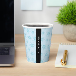 アイスブルーの雪片，あなたの名前，パーソナライズ 紙コップ