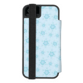 アイスブルーの雪片,あなたの名前,パーソナライズ INCIPIO iPhoneウォレットケース (フォリオ裏面)