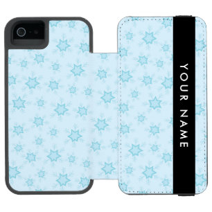 アイスブルーの雪片，あなたの名前，パーソナライズ iPhone SE/5/5sウォレットケース