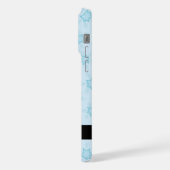 アイスブルーの雪片，あなたの名前，パーソナライズ iPhoneケース (左側面)