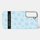 アイスブルーの雪片,あなたの名前,パーソナライズ SAMSUNG GALAXYケース (裏面横)