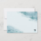 アイスブルーの霜の降りた水彩の宿泊施設 招待状 (裏面)