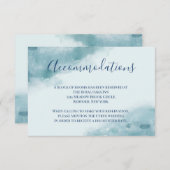 アイスブルーの霜の降りた水彩の宿泊施設 招待状 (正面/裏面)