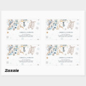 アイスブルーのLittle Snowflake Clothesline封筒 長方形シール (シート)