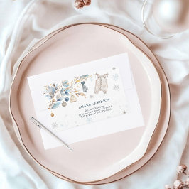 アイスブルーのLittle Snowflake Clothesline封筒 長方形シール