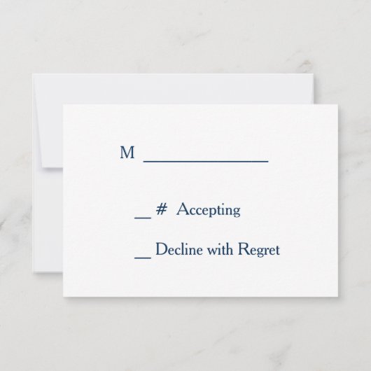 アイスブルーウィンタースターズフォーマルウェディングRSVPカード 出欠カード (裏面)