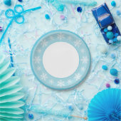 アイスブルーウィンターワンダーランドスノーフレーク ペーパープレート (パーティー)