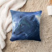 アイスブルーウルフ クッション (ブランケット)