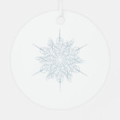 アイスブルーエレガントスノーフレーククリスマス メタルオーナメント (裏面)