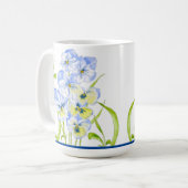 アイスブルークラシックパンジーのマグカップ(15オンス) コーヒーマグカップ (正面左)