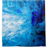 アイスブルークリスタルジェムストーン瑪瑙クォーツ シャワーカーテン (正面)