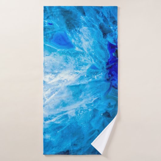 アイスブルークリスタルジェムストーン瑪瑙クォーツ バスタオル (バスタオル)
