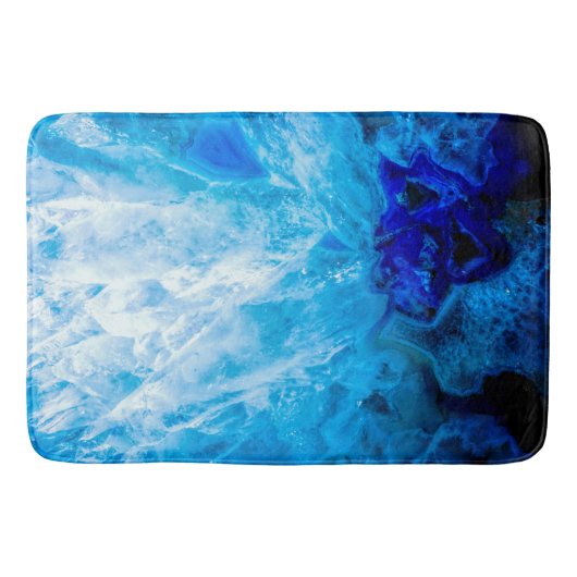 アイスブルークリスタルジェムストーン瑪瑙クォーツ バスマット (正面)