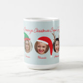 アイスブルークリスマスクルーSanta小妖精や小人ハット5枚 コーヒーマグカップ (中央)