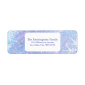 アイスブルーグリッターパーソナライズされた住所 シール (正面)