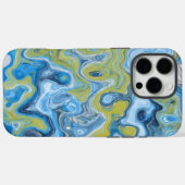 アイスブルーグリーンカラフル抽象芸術大理石テクスチャLi Case-Mate iPhoneケース (裏面 (横))