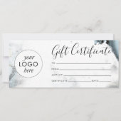 アイスブルーグレーブラック大理石ギフト証明書 (正面)