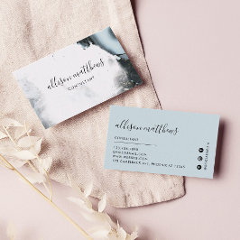 アイスブルーグレー黒大理石背景ソーシャルメディア 名刺