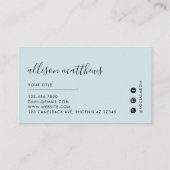 アイスブルーグレー黒大理石背景6パンチ ロイヤリティカード (裏面)