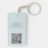 アイスブルーグレー黒大理石背景 キーホルダー (裏面)