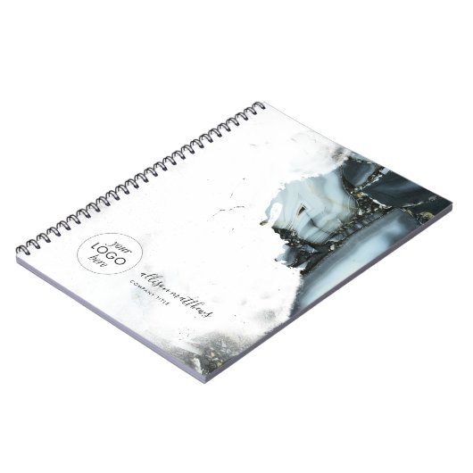アイスブルーグレー黒大理石背景 ノートブック (左側)