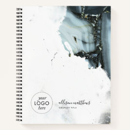 アイスブルーグレー黒大理石背景 ノートブック