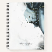 アイスブルーグレー黒大理石背景 ノートブック (正面)