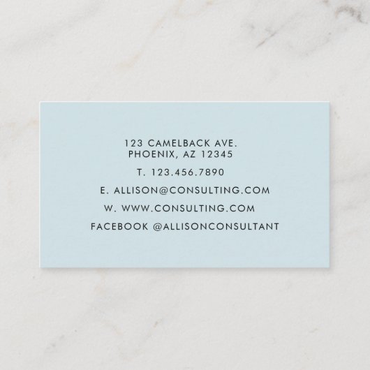 アイスブルーグレー黒大理石背景 名刺 (裏面)