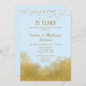 アイスブルーゴールドコンフェッティ・アニバーサリー招待状 招待状 (正面/裏面)