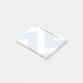 アイスブルーシェブロンストライプ名前をカスタムする付き ポストイット (アングル)