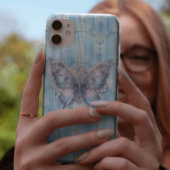 アイスブルースチームパンクの蝶 iPhoneケース