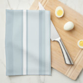 アイスブルーストライプの キッチンタオル (四つ折り)