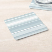 アイスブルーストライプの スクエアペーパーコースター (アングル)