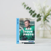 アイスブルーストライプホッケートレーディングカード – カスタム統計 コーリングカード (スタンド正面)