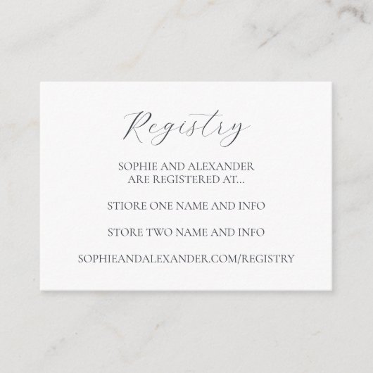 アイスブルースノーフレークウィンターウェディングレジストリ エンクロージャーカード (正面)