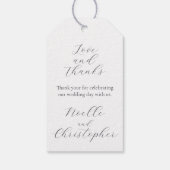 アイスブルースノーフレークエレガントウィンターウェディング ギフトタグ (裏面)