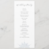 アイスブルースノーフレークエレガントウィンターウェディング プログラム (裏面)