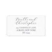 アイスブルースノーフレークエレガントウィンターウェディング ラベル (正面)