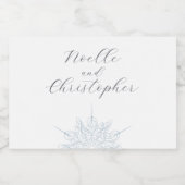 アイスブルースノーフレークエレガントウィンターミニ結婚ズ スパークリングワインラベル (シングルラベル)