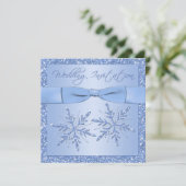 アイスブルースノーフレークススクエア結婚式招待状 招待状 (スタンド正面)