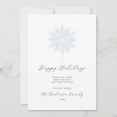 アイスブルースノーフレークハッピーホリデーズファミリーフォト シーズンカード (正面)