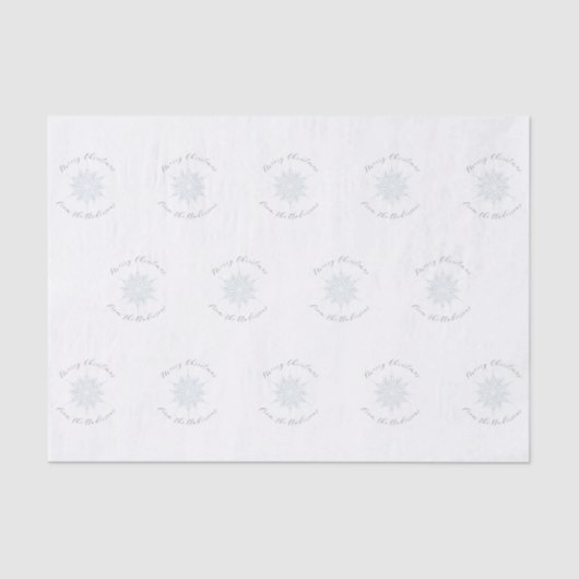 アイスブルースノーフレークメリークリスマスファミリーネーム 薄葉紙 (正面)