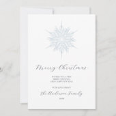 アイスブルースノーフレークメリークリスマスファミリーフォト シーズンカード (正面)