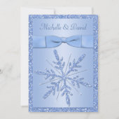 アイスブルースノーフレーク結婚式招待状 招待状 (正面)