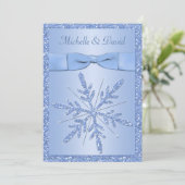 アイスブルースノーフレーク結婚式招待状 招待状 (スタンド正面)