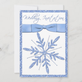 アイスブルースノーフレーク結婚式招待状 招待状
